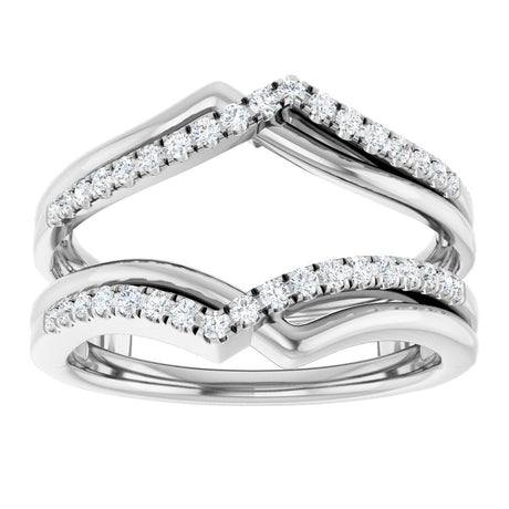14K White Gold 1/4 CTW Natural Diamond Ring Guard