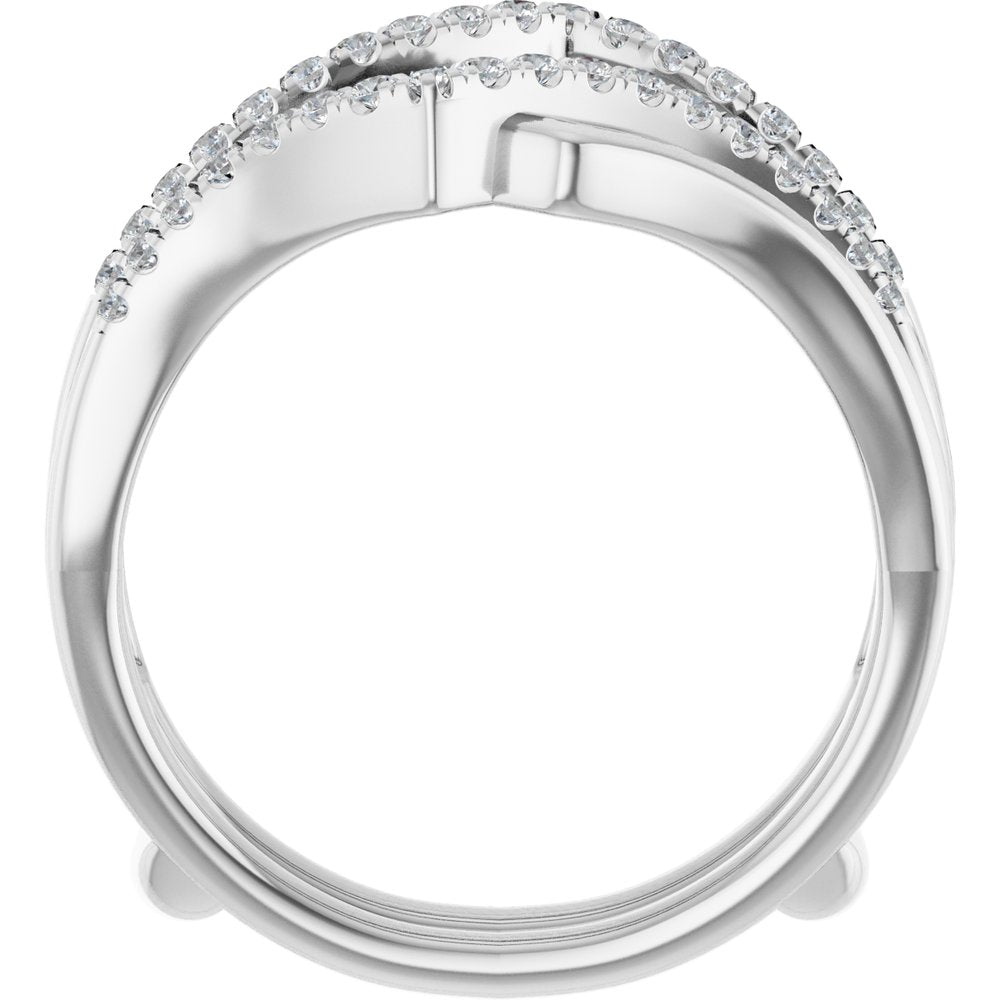 14K White Gold 1/4 CTW Natural Diamond Ring Guard