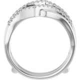 14K White Gold 1/4 CTW Natural Diamond Ring Guard