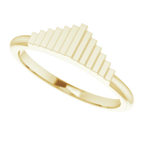 14K Yellow Geometric Stackable Ring