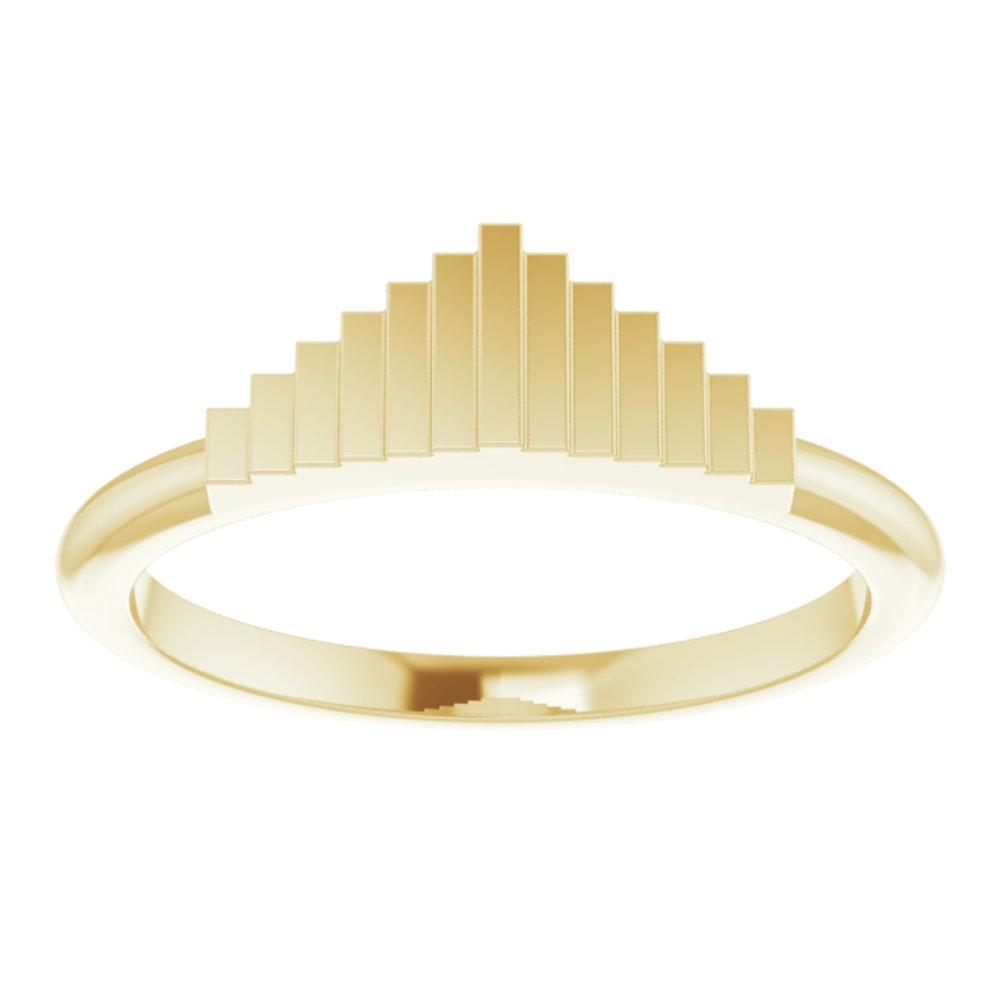 14K Yellow Geometric Stackable Ring