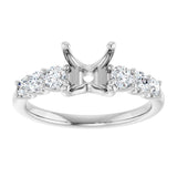 14K White 7.4 mm Round 1/2 CTW Lab-Grown Diamond Semi-Set Engagement Ring