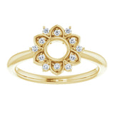 14K Yellow 1/10 CTW Natural Diamond Starburst Ring