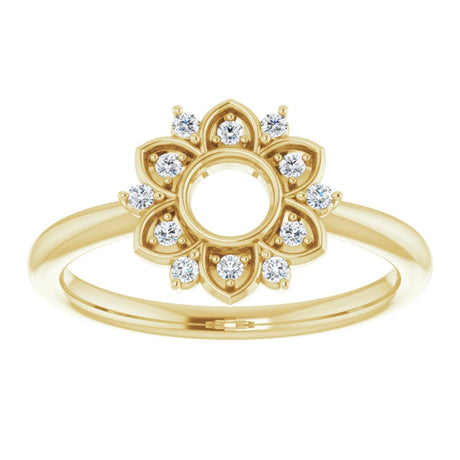 14K Yellow 1/10 CTW Natural Diamond Starburst Ring