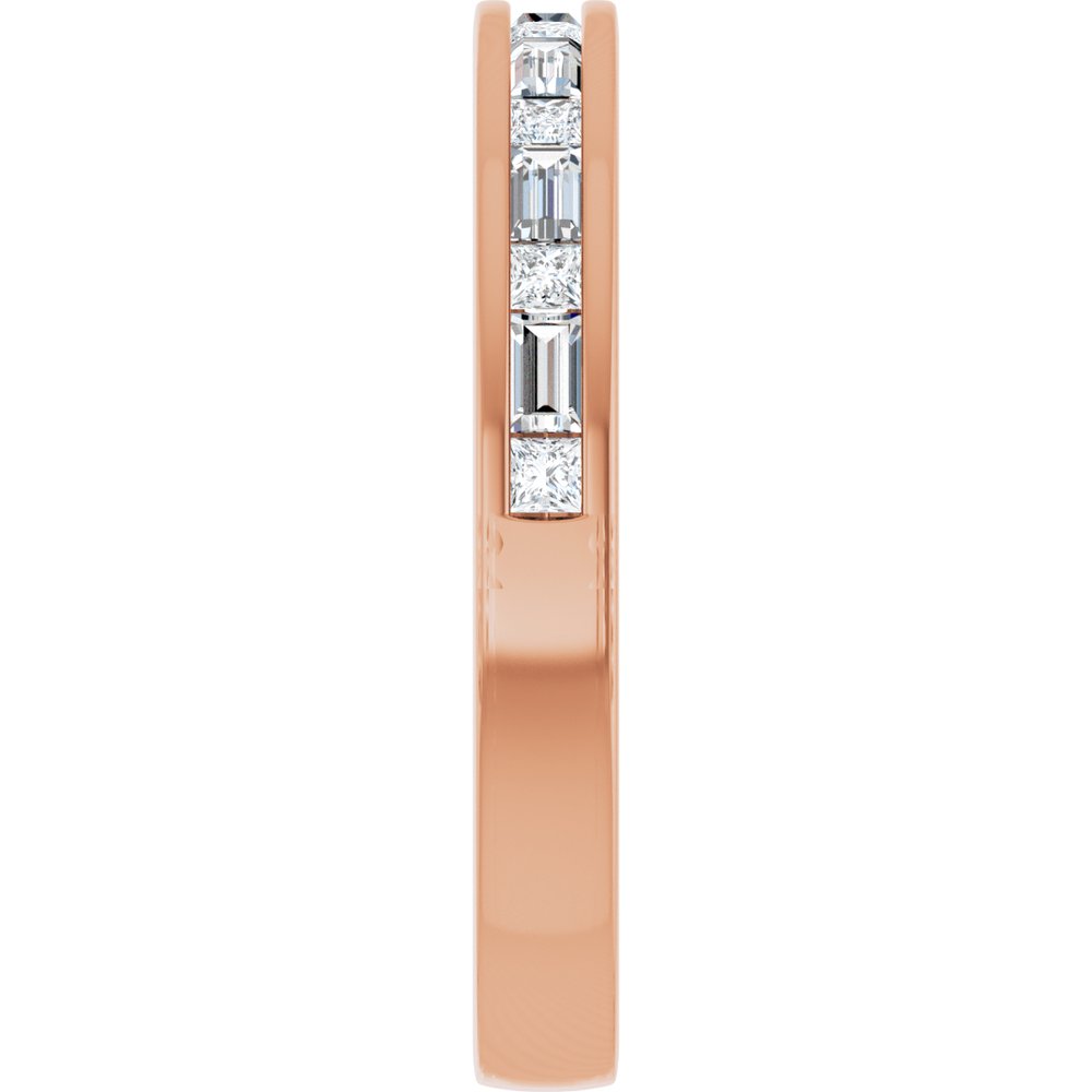14K Rose 3/8 CTW Natural Diamond Channel Set Anniversary Band
