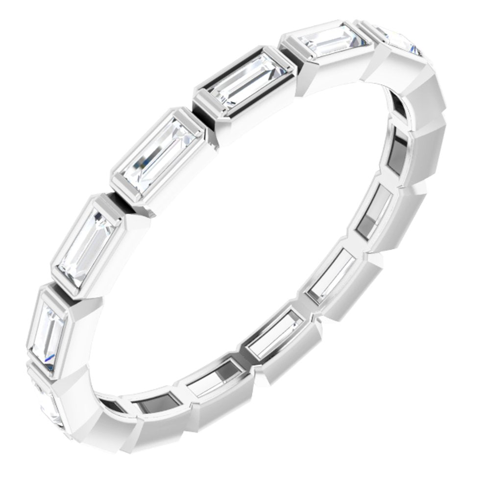 14K White Gold 1/2 CTW Natural Diamond Eternity Band Size 6.5