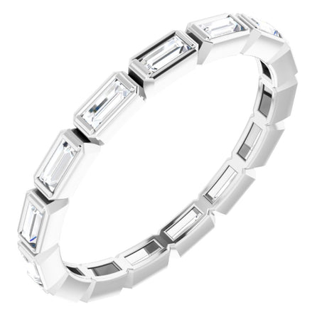14K White Gold 1/2 CTW Natural Diamond Eternity Band Size 6.5
