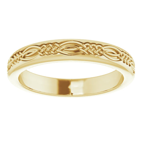 14K Yellow 3.2 mm Celtic-Inspired Band