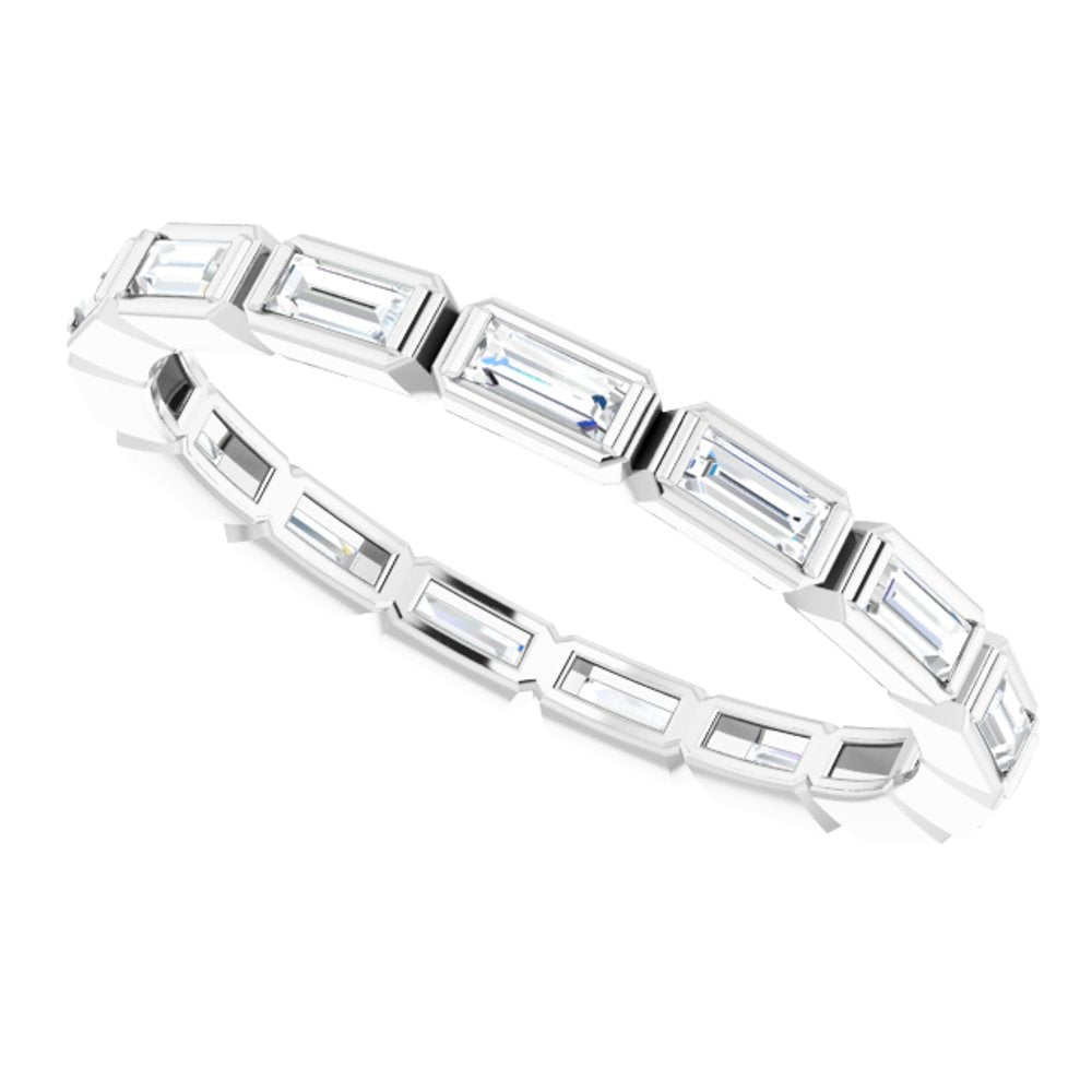 14K White Gold 1/2 CTW Natural Diamond Eternity Band Size 6.5