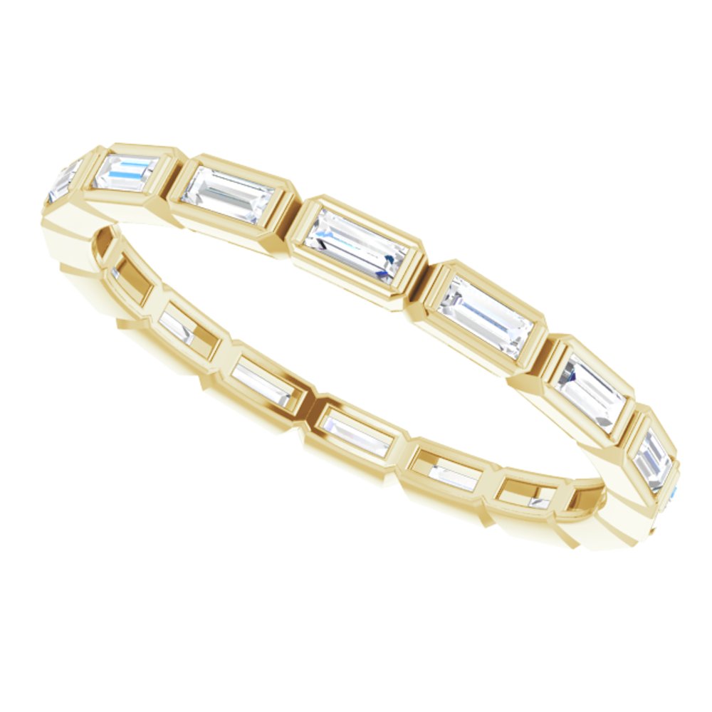 14K Yellow Gold 3/8 CTW Natural Diamond Eternity Band Size 5
