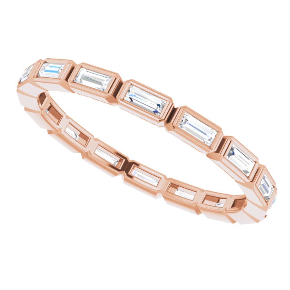 14K Rose Gold 1/2 CTW Natural Diamond Eternity Band Size 7.5