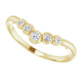 14K Yellow 1/10 CTW Natural Diamond Graduated V Ring