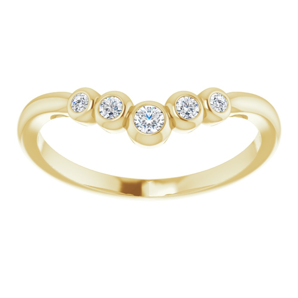 14K Yellow 1/10 CTW Natural Diamond Graduated V Ring