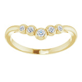 14K Yellow 1/10 CTW Natural Diamond Graduated V Ring