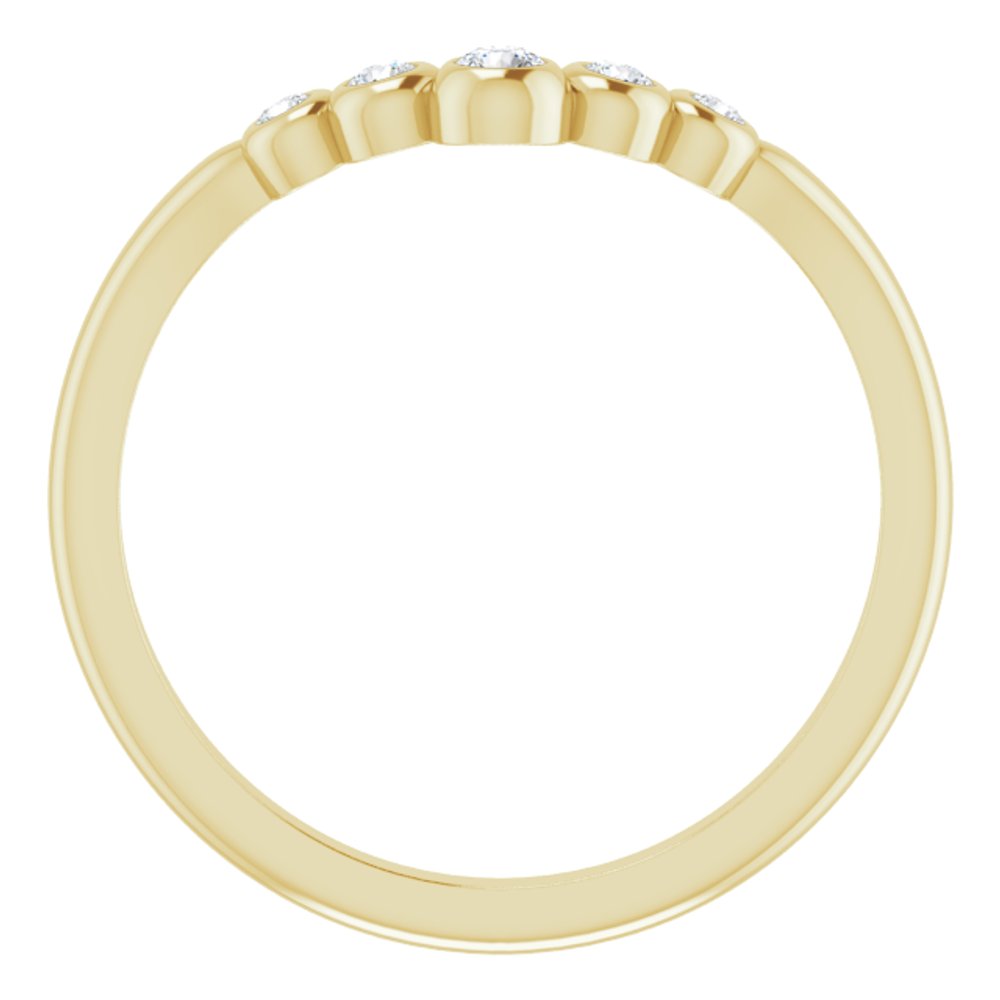 14K Yellow 1/10 CTW Natural Diamond Graduated V Ring