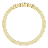 14K Yellow 1/10 CTW Natural Diamond Graduated V Ring