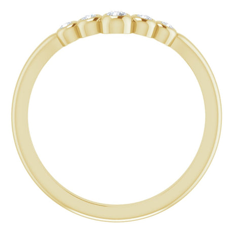 14K Yellow 1/10 CTW Natural Diamond Graduated V Ring