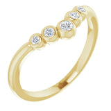 14K Yellow 1/10 CTW Natural Diamond Graduated V Ring