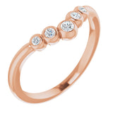 14K Rose 1/10 CTW Natural Diamond Graduated V Ring