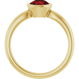 14K Yellow Gold Natural Mozambique Garnet Solitaire Ring