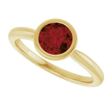 14K Yellow Gold Natural Mozambique Garnet Solitaire Ring