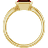 14K Yellow Gold Natural Mozambique Garnet Solitaire Ring