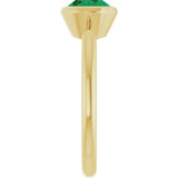 14K Yellow Gold Lab-Grown Emerald Solitaire Solitaire Ring