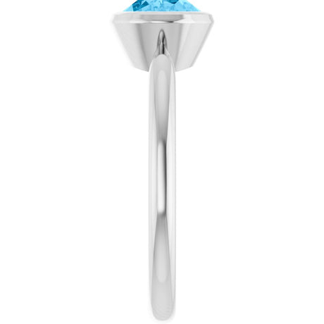 14K White Gold Natural Swiss Blue Topaz Ring