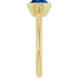 14K Yellow Gold Lab-Grown Blue Sapphire Solitaire Ring