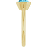 14K Yellow Gold Natural Aquamarine Solitaire Ring