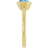 14K Yellow Gold Natural Sky Blue Topaz Solitaire Ring
