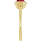 14K Yellow Gold Lab-Grown Ruby Solitaire Solitaire Ring