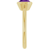 14K Yellow Gold Natural Amethyst Solitaire Ring