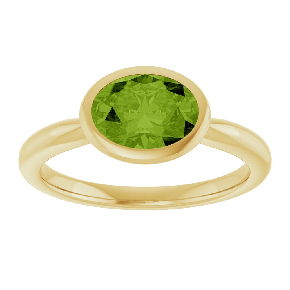 14K Yellow Natural Peridot Ring