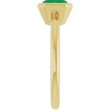 14K Yellow Gold Lab-Grown Emerald Solitaire Solitaire Ring
