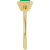 14K Yellow Gold Lab-Grown Emerald Solitaire Solitaire Ring
