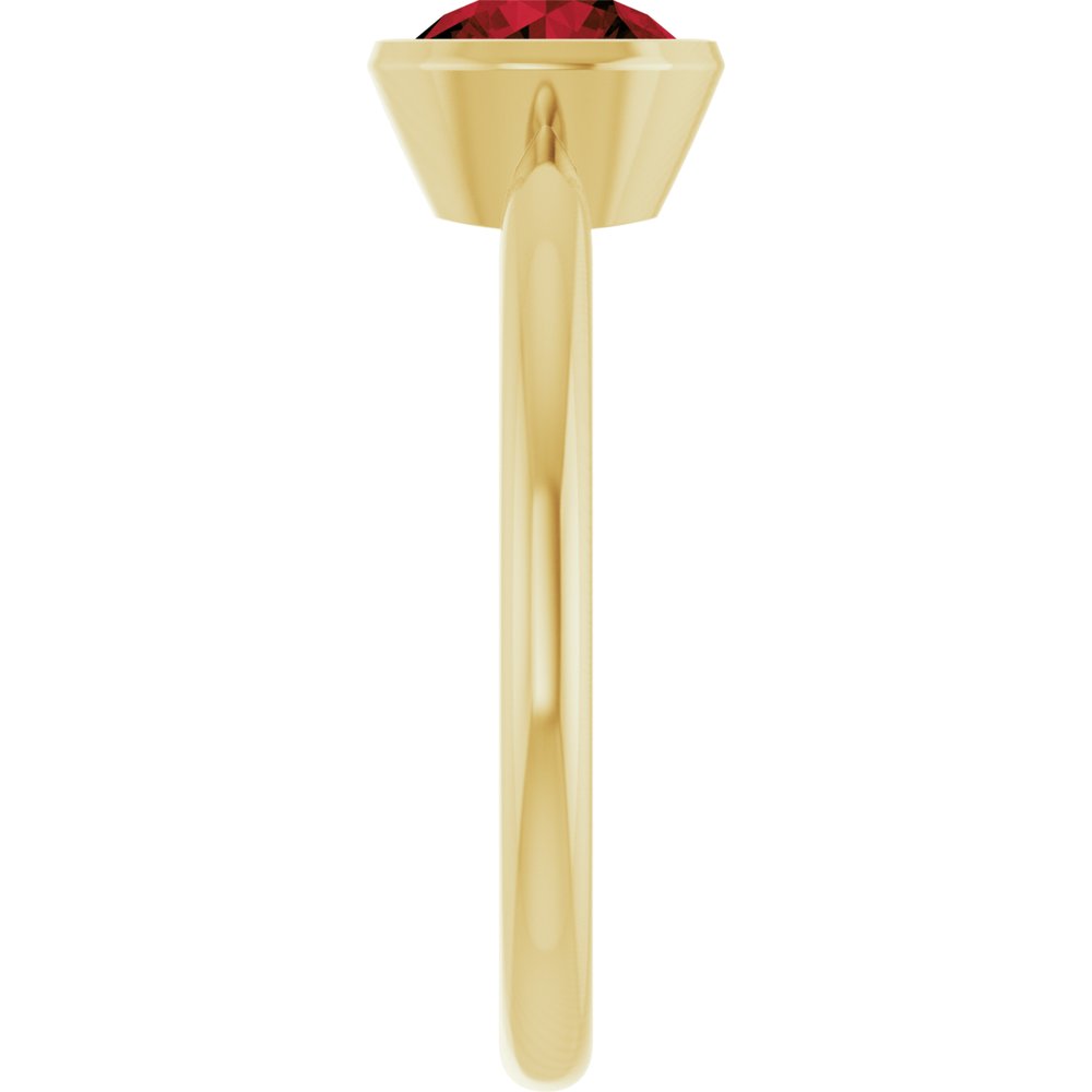 14K Yellow Gold Natural Mozambique Garnet Solitaire Ring