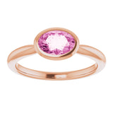 14K Rose Lab-Grown Pink Sapphire Ring