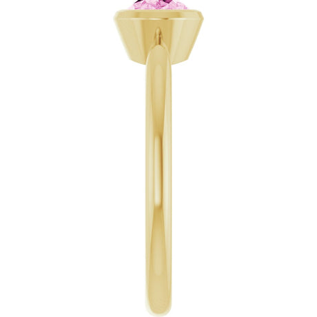 14K Yellow Gold Lab-Grown Pink Sapphire Ring  