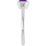 Sterling Silver Natural Amethyst Solitaire Ring