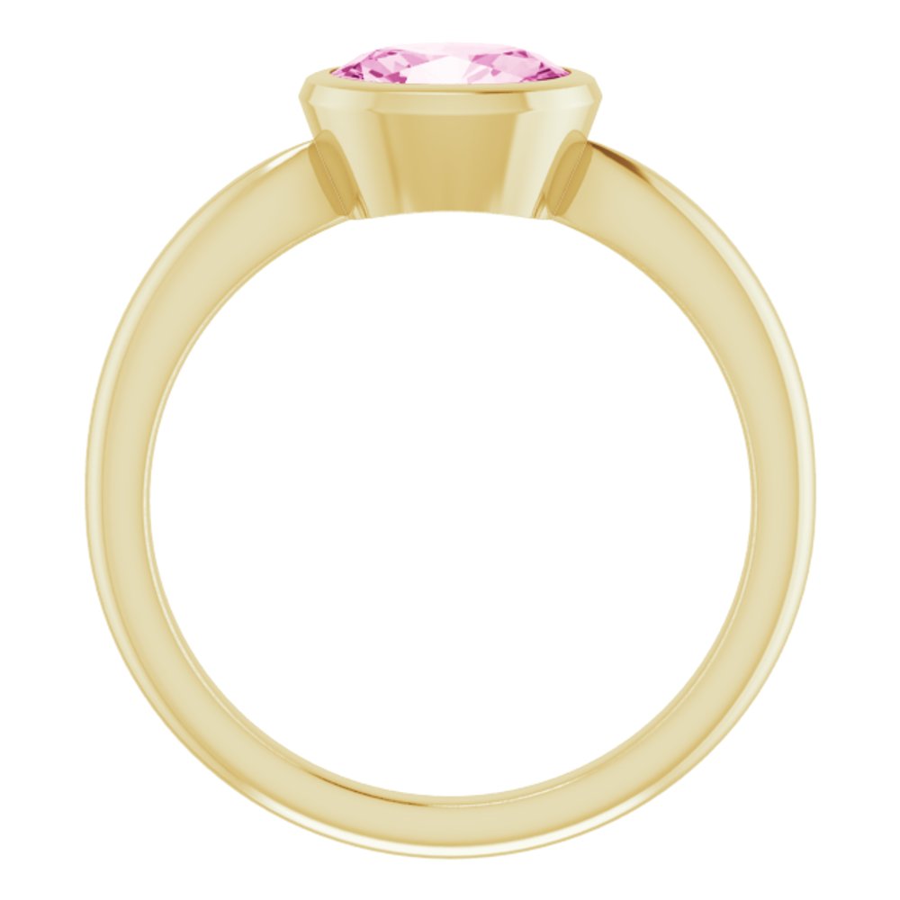 14K Yellow Lab-Grown Pink Sapphire Ring