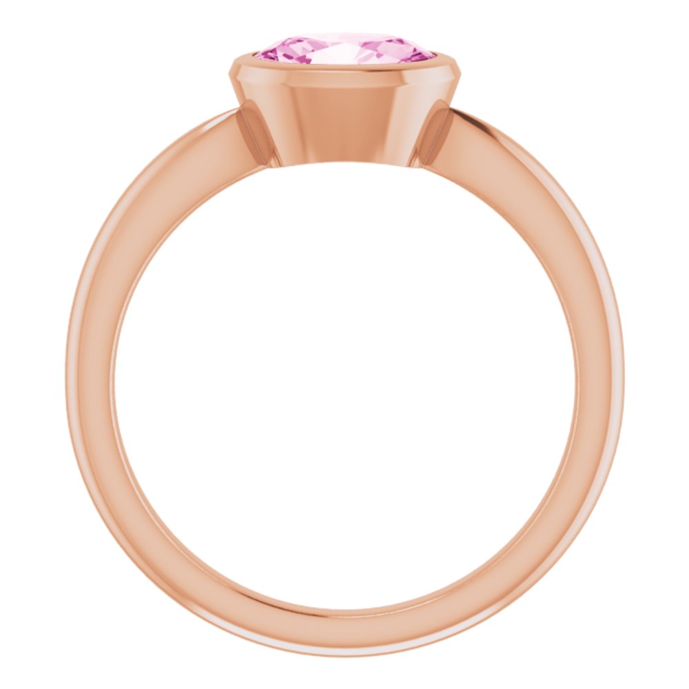 14K Rose Lab-Grown Pink Sapphire Ring