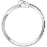 14K White Gold 1/4 CTW Natural Diamond Two-Stone Bypass Ring