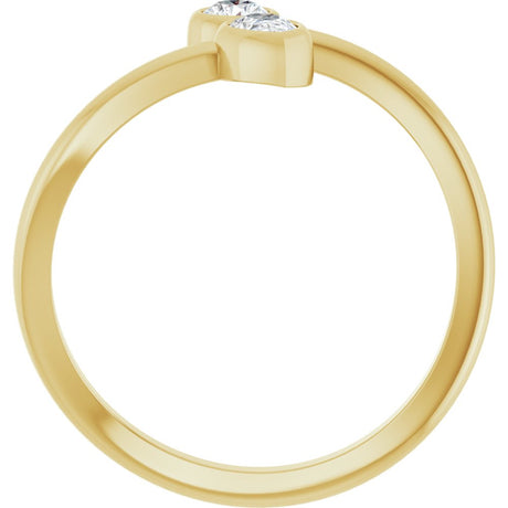 14K Yellow 1/4 CTW Natural Diamond Two-Stone Bypass Ring