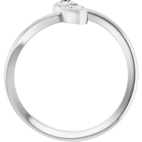 14K White Gold 1/4 CTW Natural Diamond Two-Stone Bypass Ring