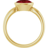 14K Yellow Gold Lab-Grown Ruby Solitaire Solitaire Ring