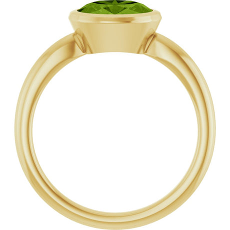 14K Yellow Natural Peridot Ring