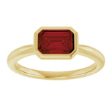 14K Yellow Gold Natural Mozambique Garnet Solitaire Ring