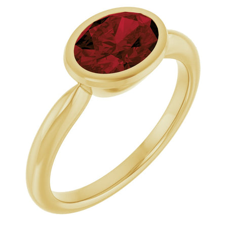 14K Yellow Gold Natural Mozambique Garnet Ring