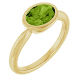 14K Yellow Gold Natural Peridot Ring